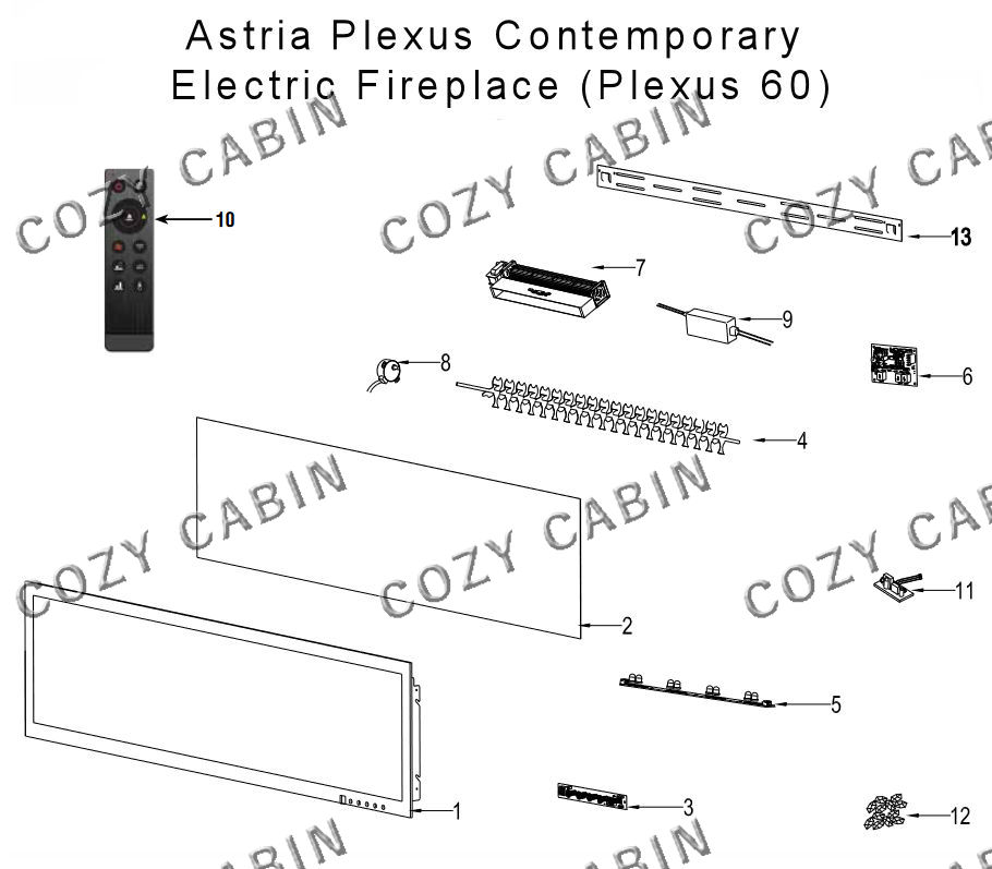 Astria Plexus Contemporary Electric Fireplace (Plexus 60) #Plexus60